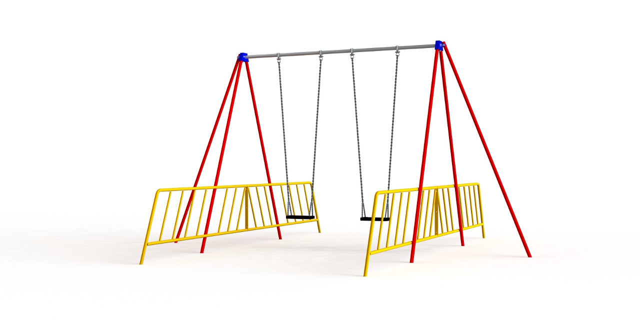 GL Jones Playgrounds - 2.9m High 1 Bay Senior Traditional Swing - 2 Seat